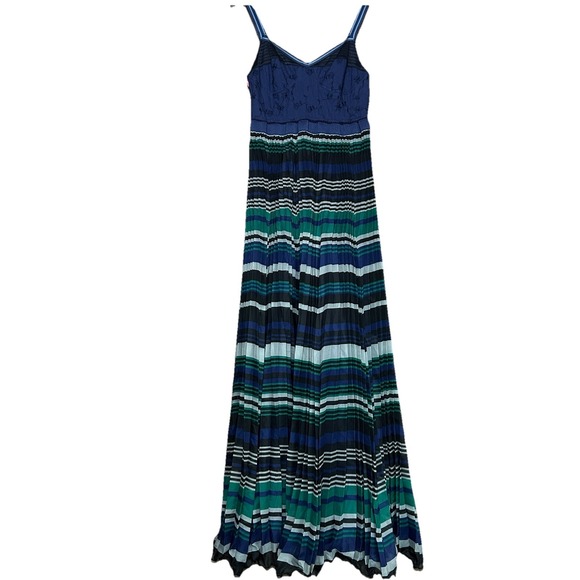 Free People Maxi Dress Women's 12 California Sunrise Accordion Pleats Bustier - Picture 1 of 7
